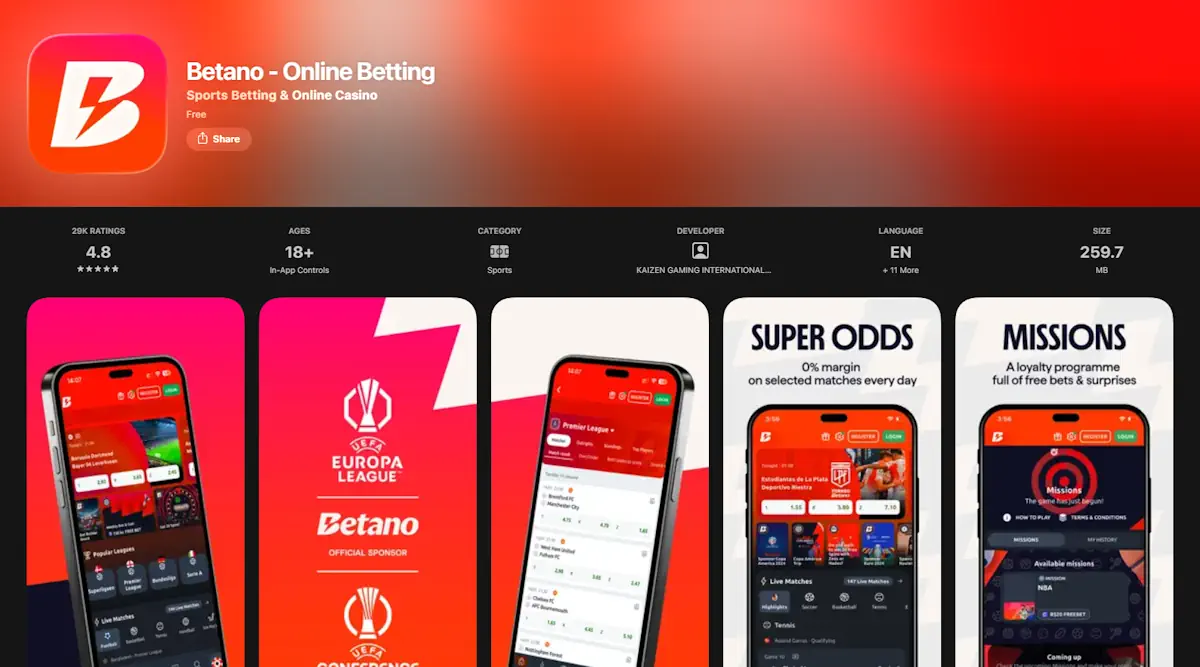 Betano app App Store Screenshot